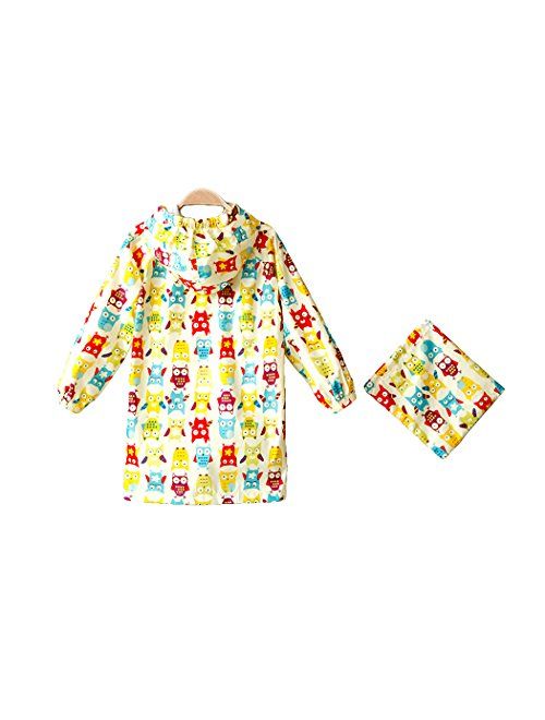 Kids Peony Print Hooded Waterproof Raincoat Rain Coats/Jacket for Girls for Boy