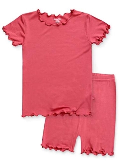 VAENAIT BABY 12M-8 Toddler Kids Girls Boys Solid Short Soft Shirring Viscos Cool Warm Fabric Outfits Outwear 2pcs Set