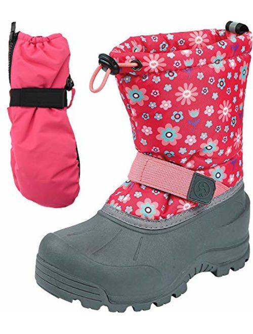 Northside Frosty Kids Winter Snow Boots & Gloves Combo for Girls & Boys 