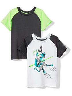 Amazon Brand - Spotted Zebra Boys' Toddler & Kids 2-Pack Active Short-Sleeve T-Shirts