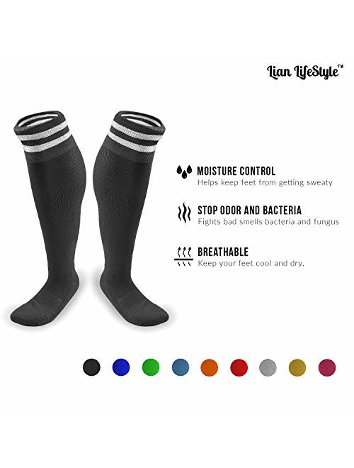 Lian LifeStyle Women's 1 Pair Knee High Sports Socks for Baseball/Soccer Size M