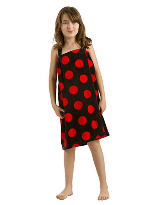 byLora Polka Dot Terry Cotton Wrap Cover up for Girls and Petites