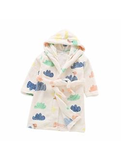 Toddlers/Kids Hooded Terry Robe Fleece Bathrobe Children's Pajamas Sleepwear