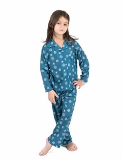 Kids Button Down Pajamas Boys & Girls 2 Piece Christmas Pajama Set (Size 2-14 Years)