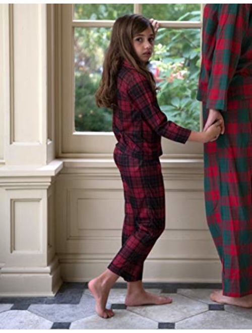 Leveret Kids Button Down Pajamas Boys & Girls 2 Piece Christmas Pajama Set (Size 2-14 Years)