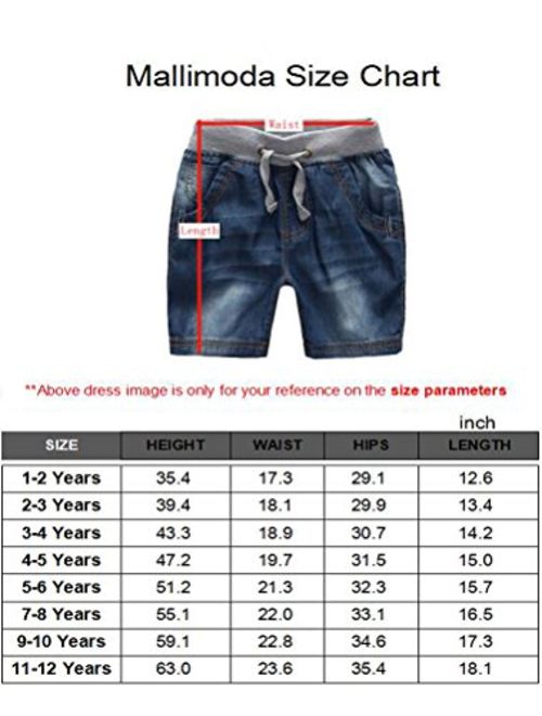 Mallimoda Boys Denim Jeans Washed Pull-On Shorts