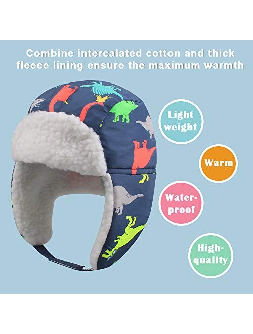 BAVST Winter Trapper Hat for Boys Girls Waterproof Warm Baby Toddler Ushanka Fleece Beanie Hats for 6M-6T
