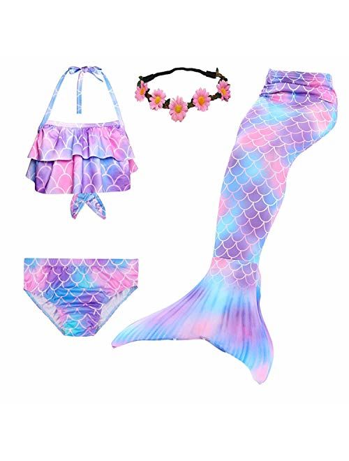 Kokowaii Fancy Girl's Mermaid Tail Swimsuit Bathingsuit Sea-Maid Bikini