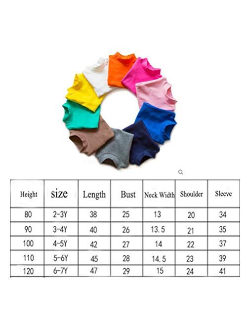 CuteOn Children Unisex Solid Color Kids School Uniform Long Sleeve Turtleneck T-Shirt