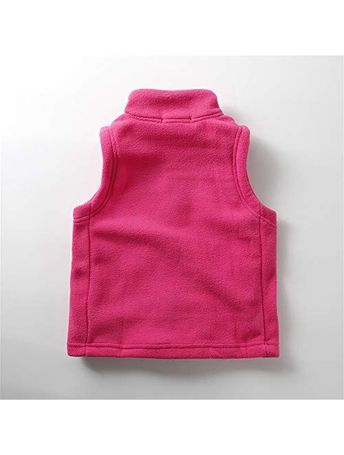 LittleSpring Kids' Fleece Vests Zipper Solid