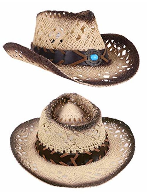 Simplicity Kid's Costume Party Cowboy Straw Hat with Decorated Headband