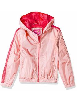 Pink Platinum Girls' Printed Windbreaker Jacket with Mesh Lining