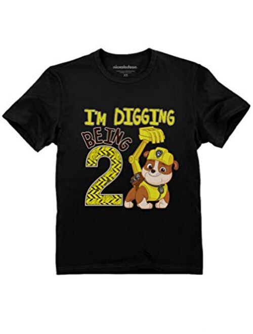 Paw Patrol Rubble Digging 2nd Birthday Official Nickelodeon Toddler Kids T-Shirt