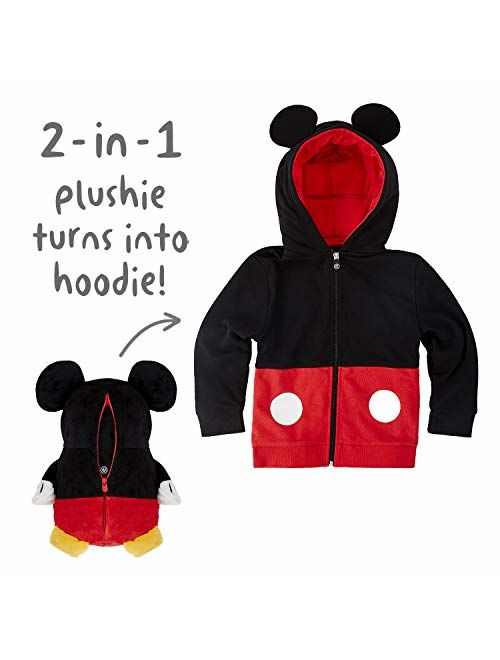 Cubcoats Mickey Mouse - 2-in-1 Transforming Hoodie and Soft Plushie - Red and Black