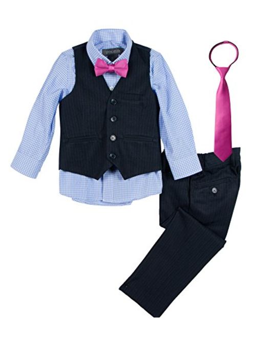 Spring Notion Big Boys' 5 Piece Pinstripe Vest Set