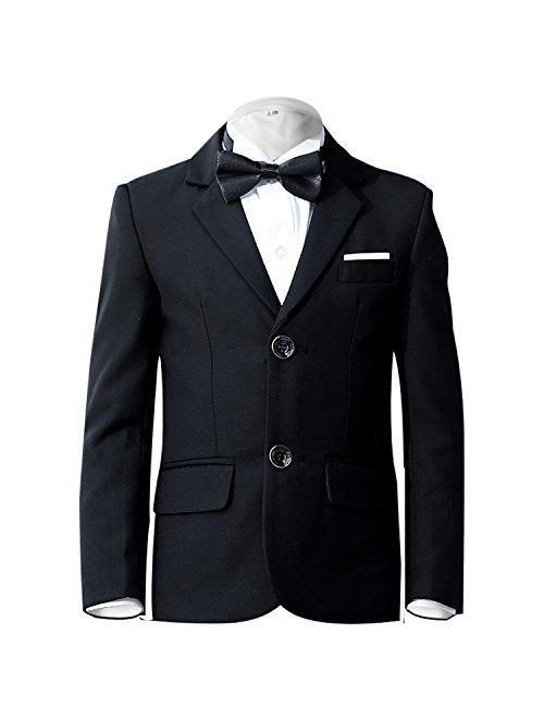 Yanlu Boy's Tuxedos Toddler Formal Suits Set Kids Blue Black Slim Fit Suit for Weddings