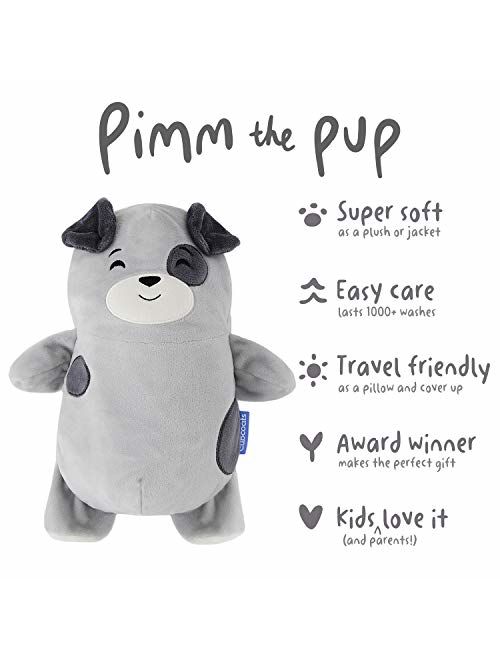 Cubcoats Pimm The Puppy - 2-in-1 Transforming Hoodie and Soft Plushie - Charcoal with Dog Spots