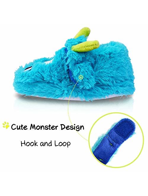 LA PLAGE Boys Slippers Monster for Kid Toddler Boys House Shoes Bedroom Slippers