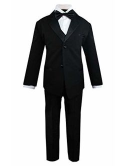 Luca Gabriel Toddler Boys' 5 Piece Classic Fit Formal Suit Bowtie Set