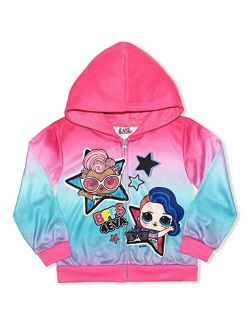 L.O.L. Surprise! Girls Lil Cheeky Babe and Lil D.J Zip Up Hoodie for Little and Big Kids Pink/Blue