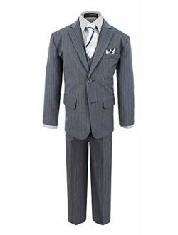 Gino Giovanni Boy's Formal 2 Buttons Pinstripe Dresswear Suit Set