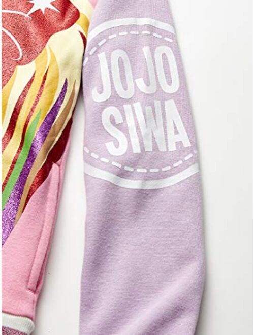 JoJo Siwa Girls' Little Big Face Zip Up Hoodie with Bow on Hood