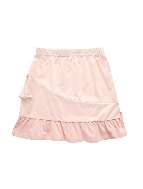 UNACOO 2 Packs 100% Cotton Tiered Ruffle Skirt with Elastic Waistband for Girls