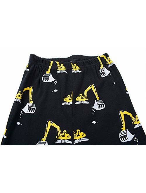 Qzrnly Children Boys Long Sleeve Cotton Pajamas 2 Piece Pjs Dinosaurs Toddler Kids Sleepwear Set