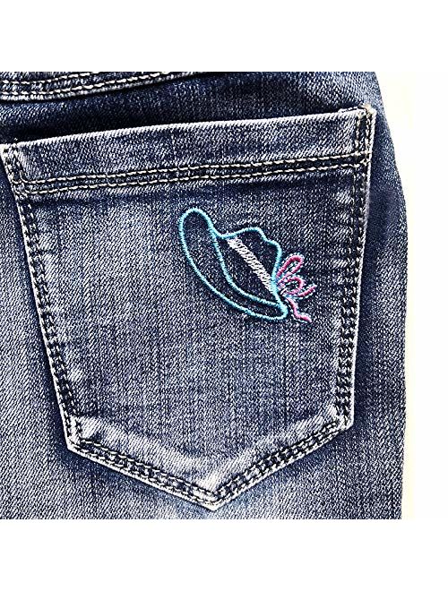 Peacolate 2-6T Infant Little Kids Embroidery Girls Jeans Denim Pants