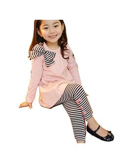 Gaorui 2pcs Baby Girl Bowknot T-Shirt Top+Pants Leggings Trousers Outfit Clothing