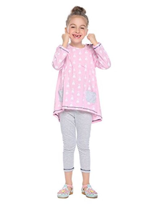 Arshiner Little Girls Clothing Sets Bunny Long Sleeve Outfits 2 PCS Top Leggings Pajamas Sets