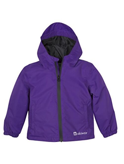 Breathable Lightweight with Hood OAKI Rain Jacket for Kids/Toddlers Waterproof 