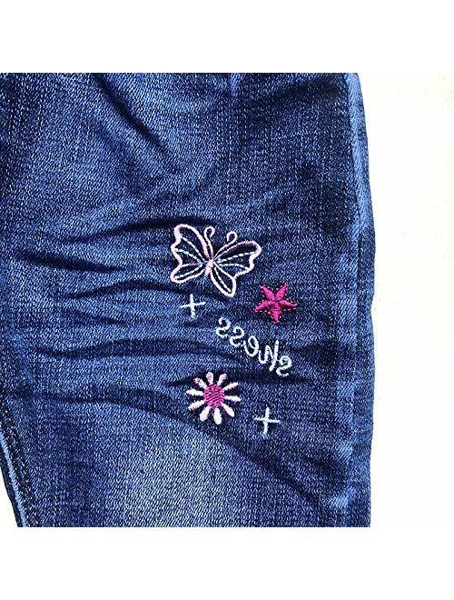 Peacolate 2-6T Infant Little Kids Girls Embroidery Floret Jeans Denim Pants