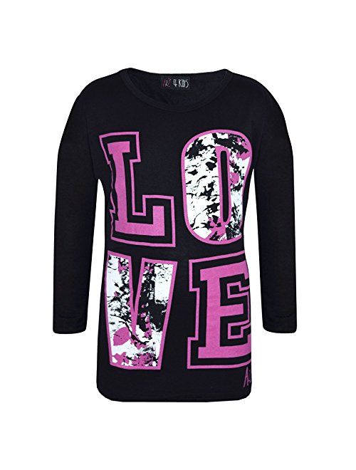 Kids Girls Top Love T Shirt & Splash Print Fashion Legging Set Age 5-13 Years