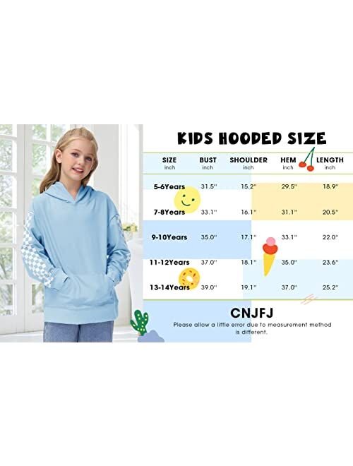 FUMIKAZU Kids Crop Tops Plaid Hoodies Long Sleeve Cute Pullover Sweatshirt with Pocket