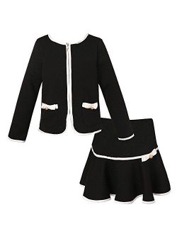 Richie House Girls' Elegant Knit Suit with Skirt Size 2-10 Rh1963
