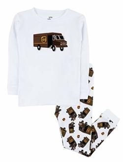 UPS Truck Kids & Toddler Pajamas Boys Girls 2 Piece Pjs Set 100% Cotton Sleepwear (2-14 Years)