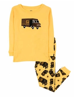 UPS Truck Kids & Toddler Pajamas Boys Girls 2 Piece Pjs Set 100% Cotton Sleepwear (2-14 Years)