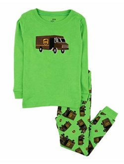 UPS Truck Kids & Toddler Pajamas Boys Girls 2 Piece Pjs Set 100% Cotton Sleepwear (2-14 Years)
