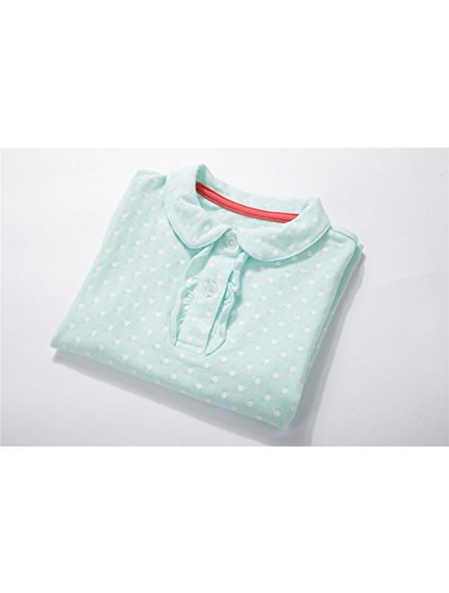 UNACOO Toddler Girls 2 Packs Polo Shirt with Picot Collar Cotton Short Sleeve T-Shirt (Age 2-8 Years)