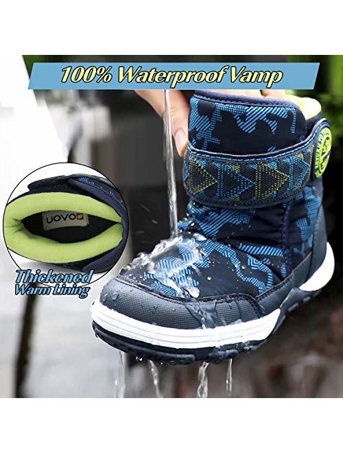 Boys Snow Boots Boys Winter Boots for Kids Waterproof Winter Snow Boots for Boys Warm Fur Lined Slip Resistant Outdoor (Toddler/Little Boys)