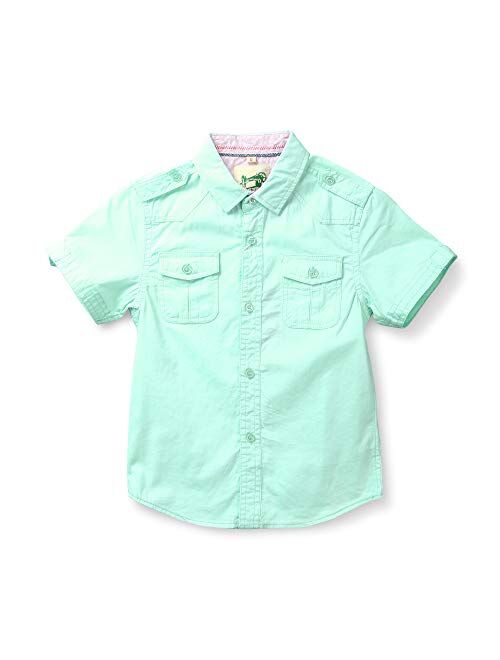 Boys' Summer Short Sleeve Button Down Cotton Shirt