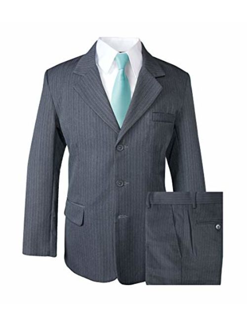 Spring Notion Big Boys' Pinstripe Suit Set Grey