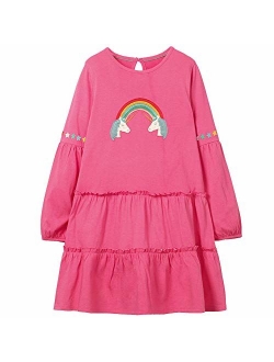Frogwill Girls Long Sleeve Striped Jersey Casual Dresses Tunics 18M-8Y