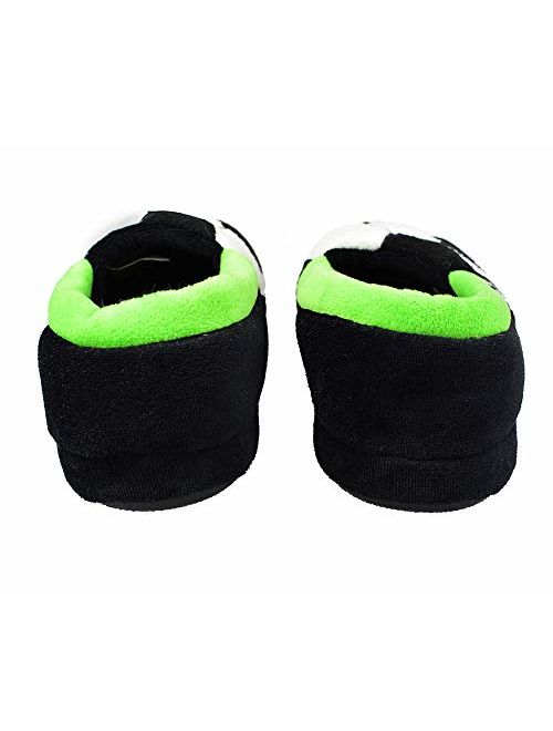 Tirzrro Little Kids Big Boys Warm Slippers with Soft Memory Foam Slip-on Indoor Football Slippers 