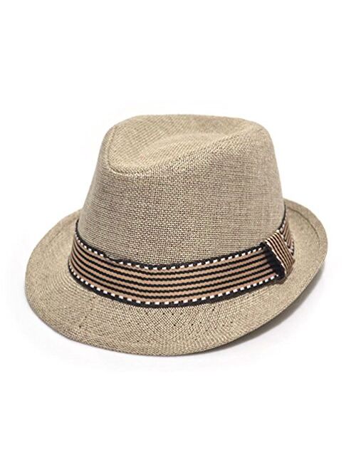 EachEver Kid Boys Fedora Hat Jazz Cap Cotton Photography Trilby Top Sun Hats 