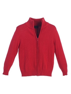 Boy's Knitted Full Zip 100% Cotton Cardigan Sweater