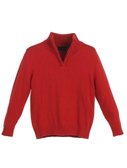Boy's Knitted Half Zip 100% Cotton Sweater