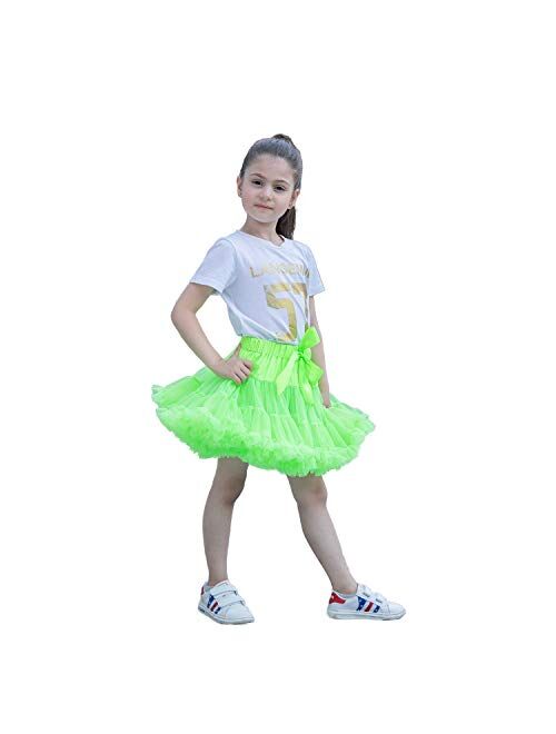 kephy Baby Pettiskirt Little Girl Pleated Tulle Skirt Extra Fluffy Princess Tutu Skirt Dance Dress (0-10T)