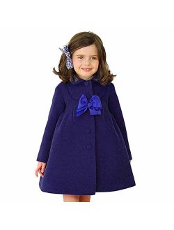 2-7T Toddler Girls Trench Coat Windbreaker Winter Warm Jacket Overcoat Cloak